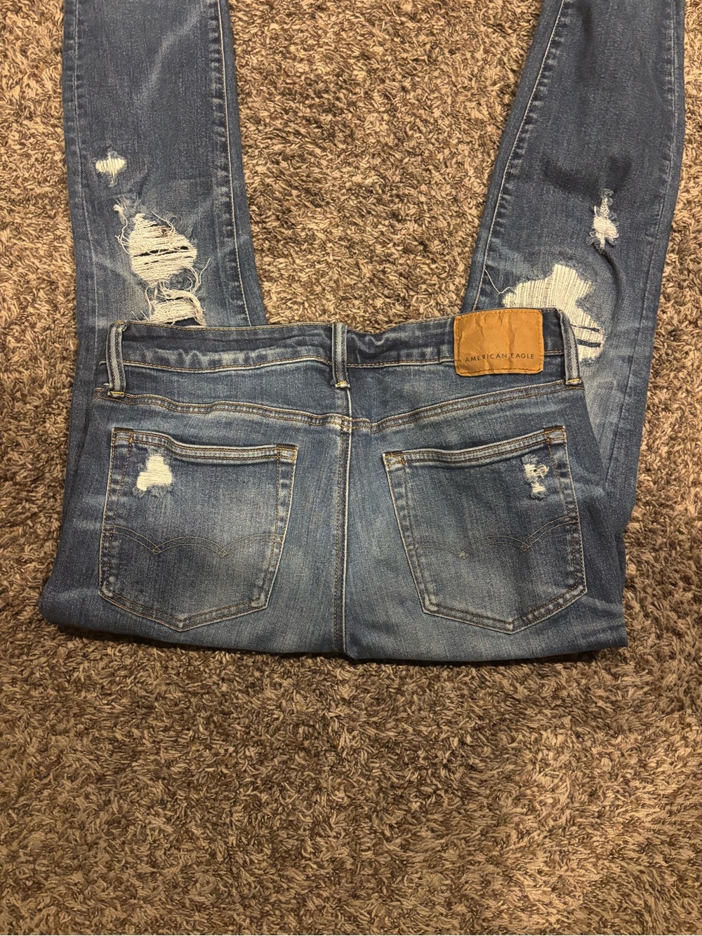 Men’s American Eagle Outfitters Distressed Light Blue Skinny Jeans